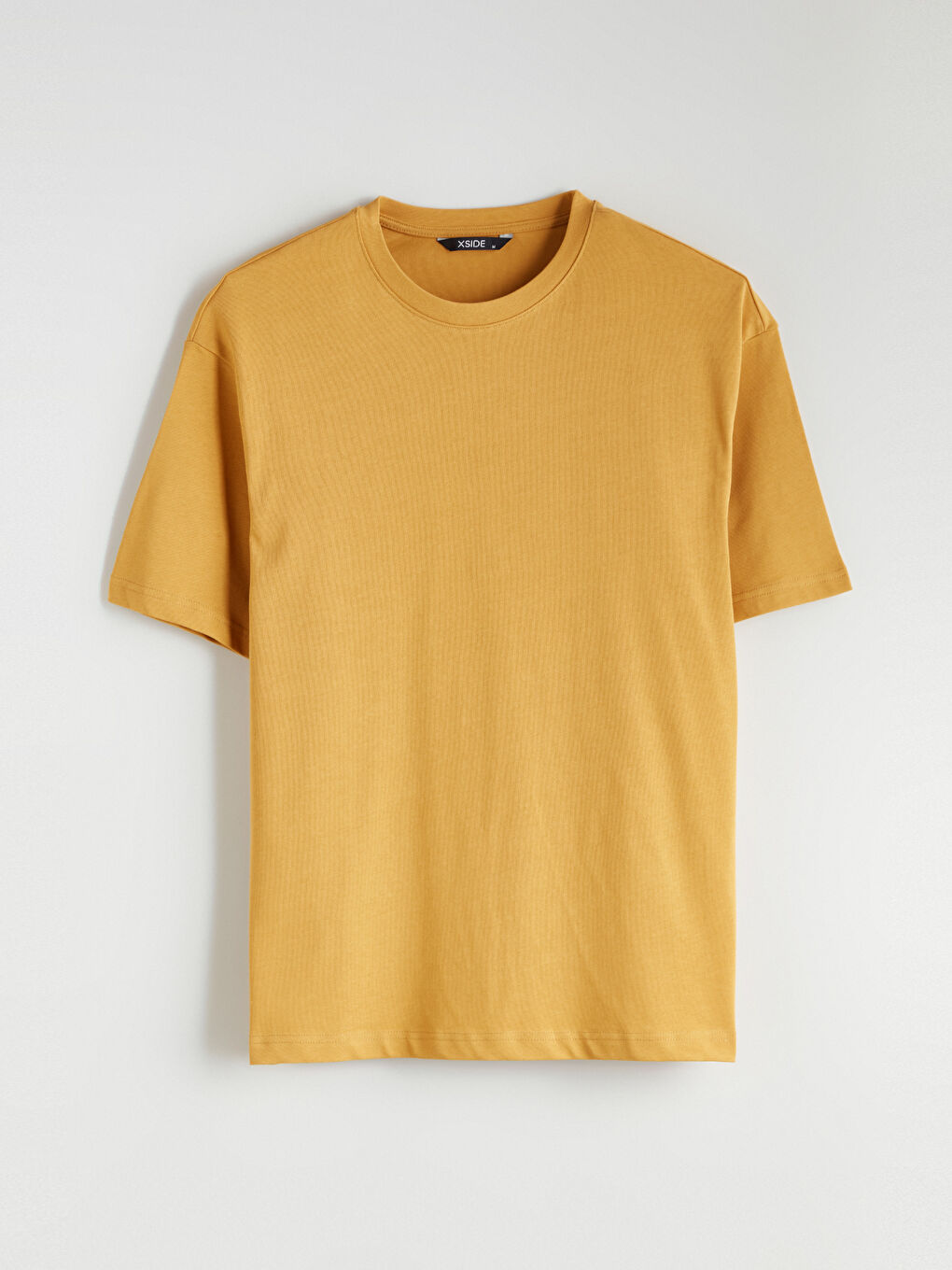 Sarı Bisiklet Yaka Penye Erkek Tişört-4