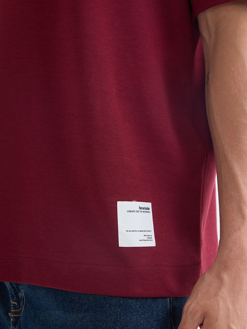 Bordo Bisiklet Yaka Erkek Tişört-2