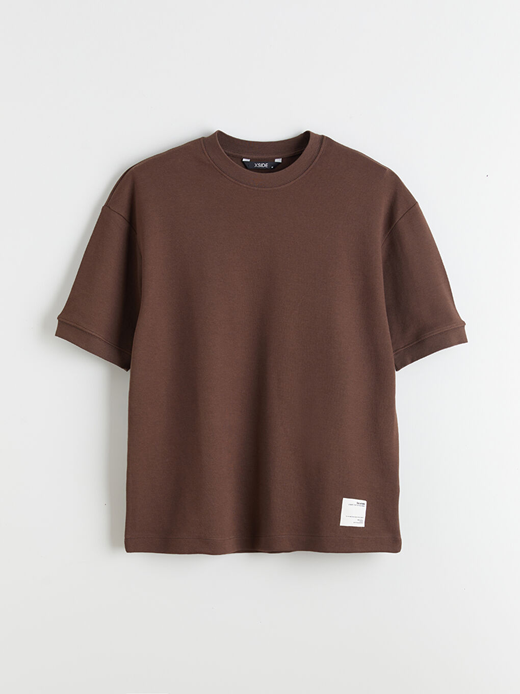 Kahverengi Bisiklet Yaka Erkek Tişört-4