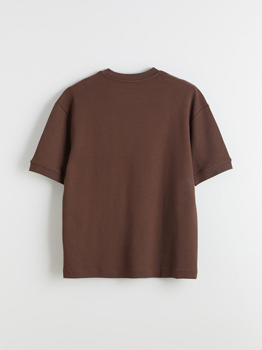 Kahverengi Bisiklet Yaka Erkek Tişört-5