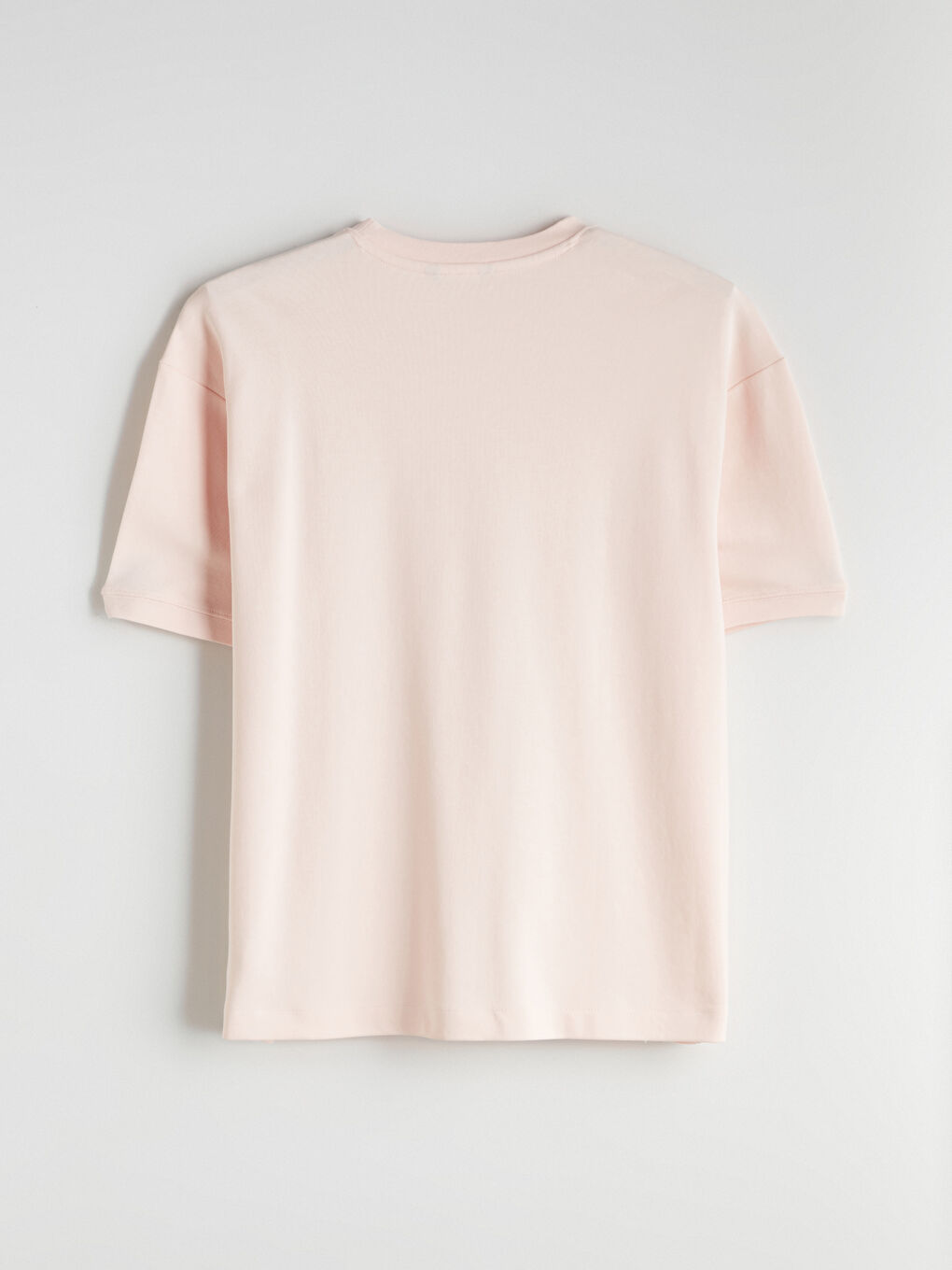 Pembe Bisiklet Yaka Erkek Tişört-1