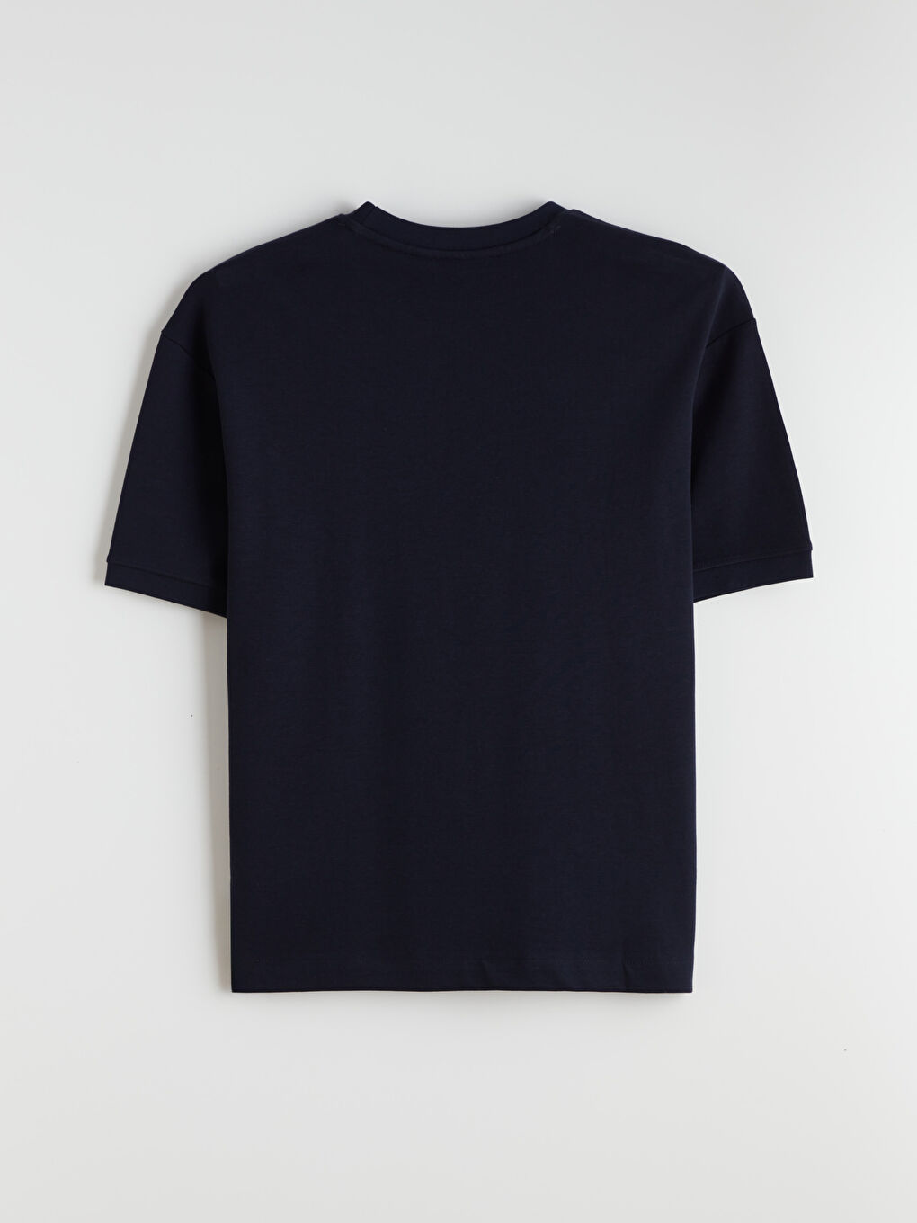 Lacivert Bisiklet Yaka Erkek Tişört-5