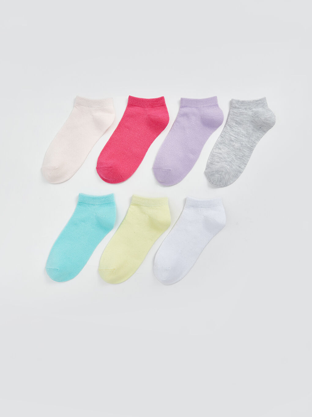 LCW Kids Basic Girls Trainer Socks 7 Pack -W50221Z4-FWW