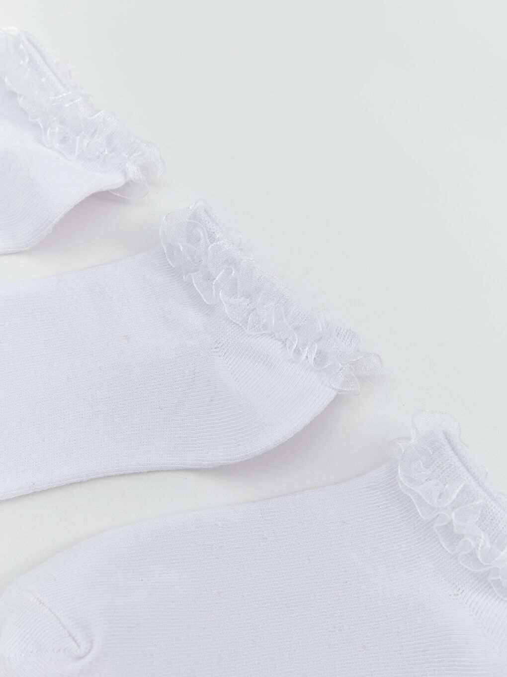 LCW Kids Girls' Ankle Socks with Lace Detail 3-Pack -W50228Z4-JYX