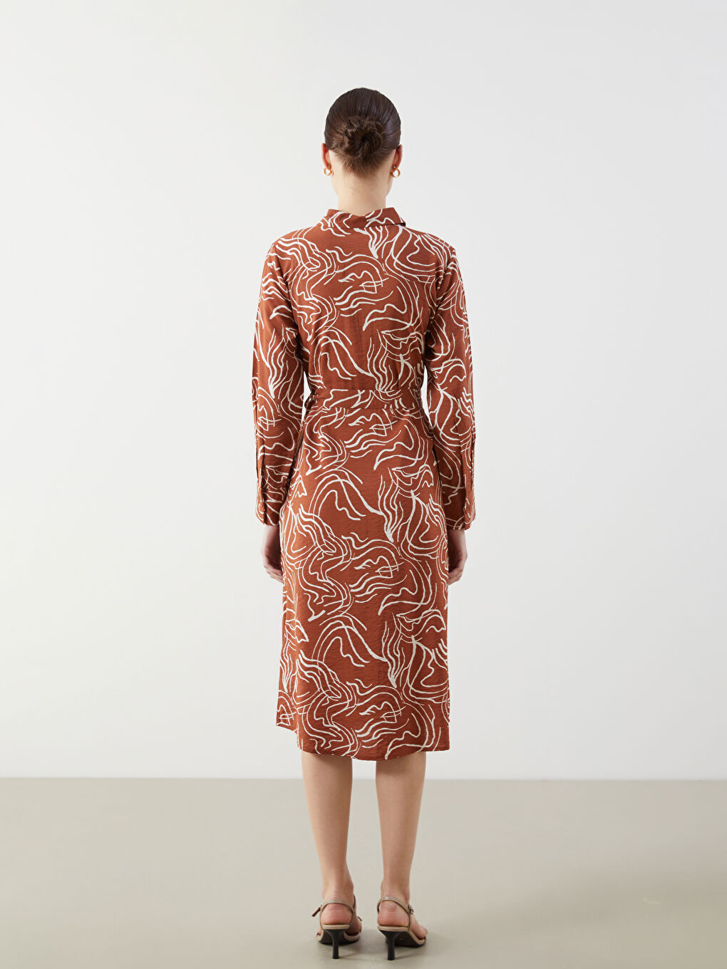 LCW Comfort Patterned Shirt Dress -W50253Z8-LQY