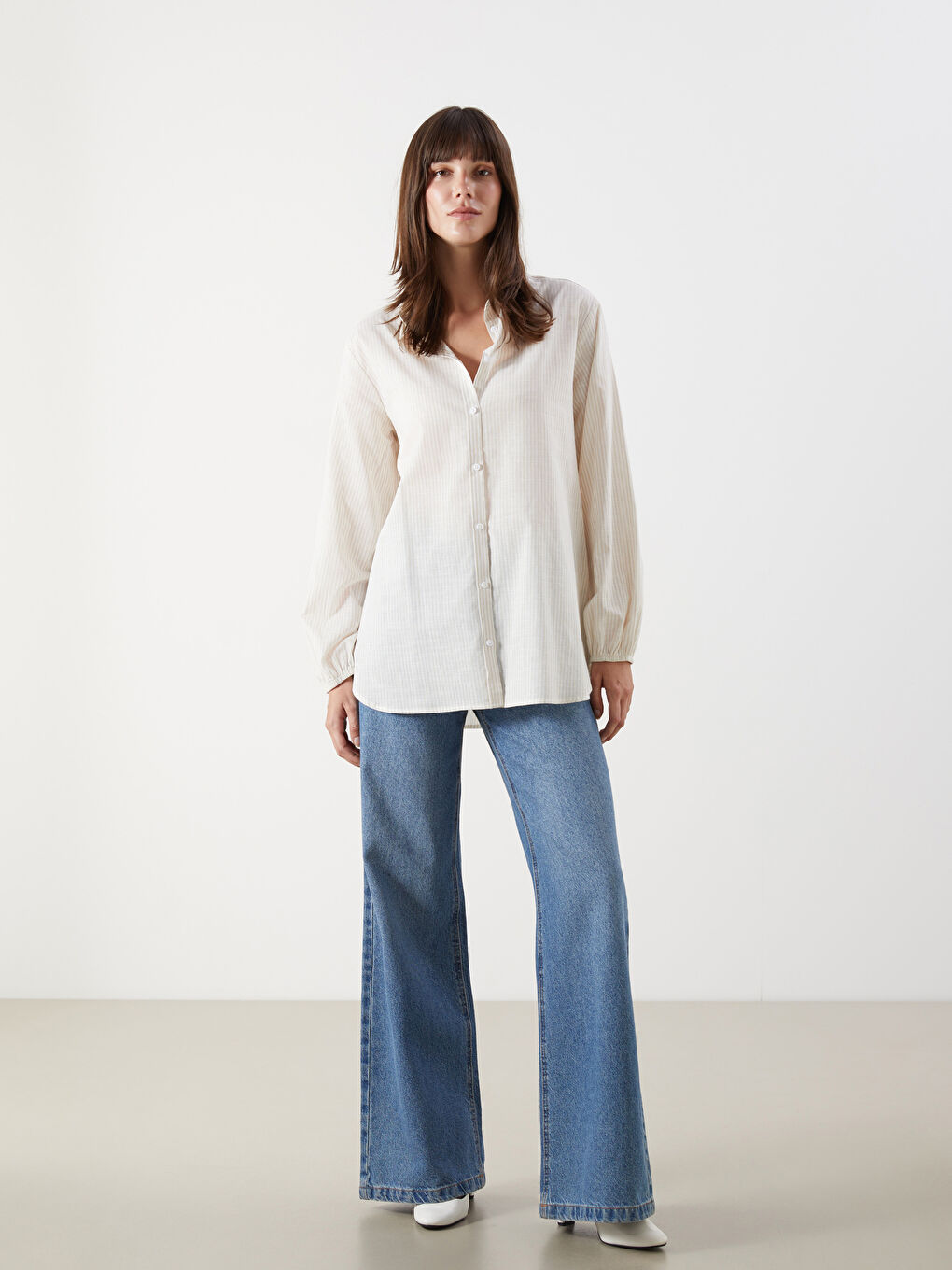 LCW Comfort Striped Women's Shirt -W50254Z8-LE8