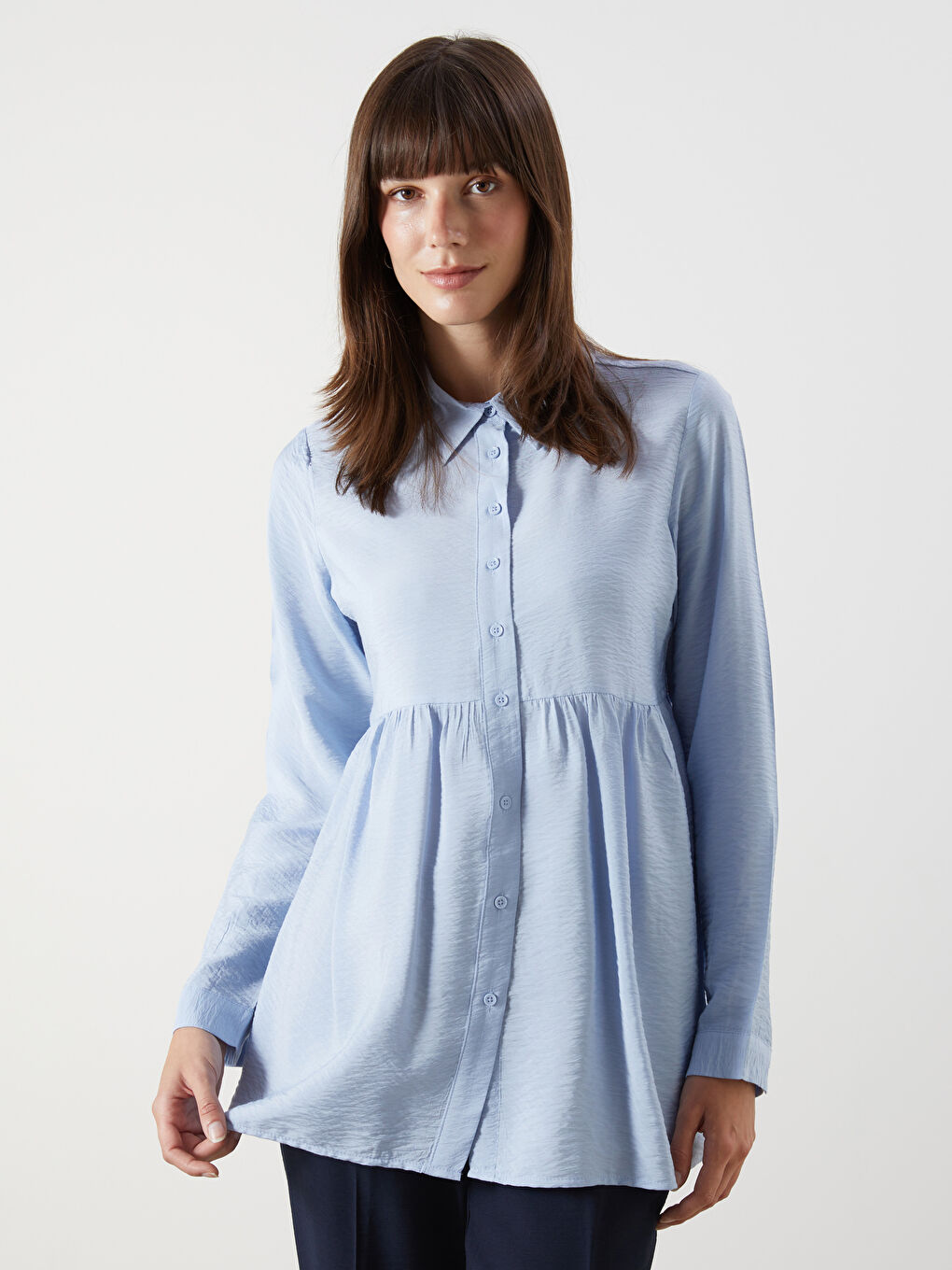LCW Comfort Women's Shirt Tunic -W50255Z8-GCA