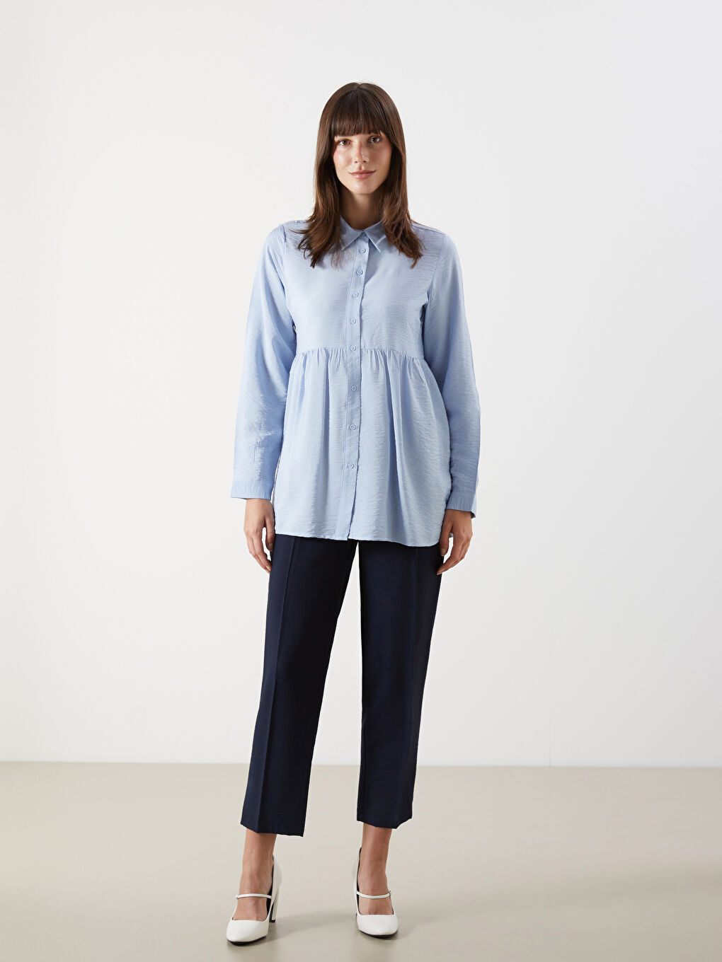 LCW Comfort Women's Shirt Tunic -W50255Z8-GCA