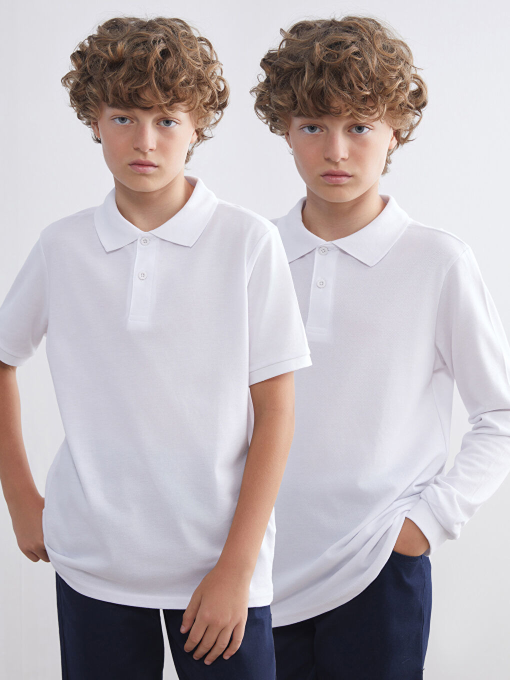 LCW Kids Polo Neck Basic Boys' T-Shirt 2 Pack -W50262Z4-Q6K