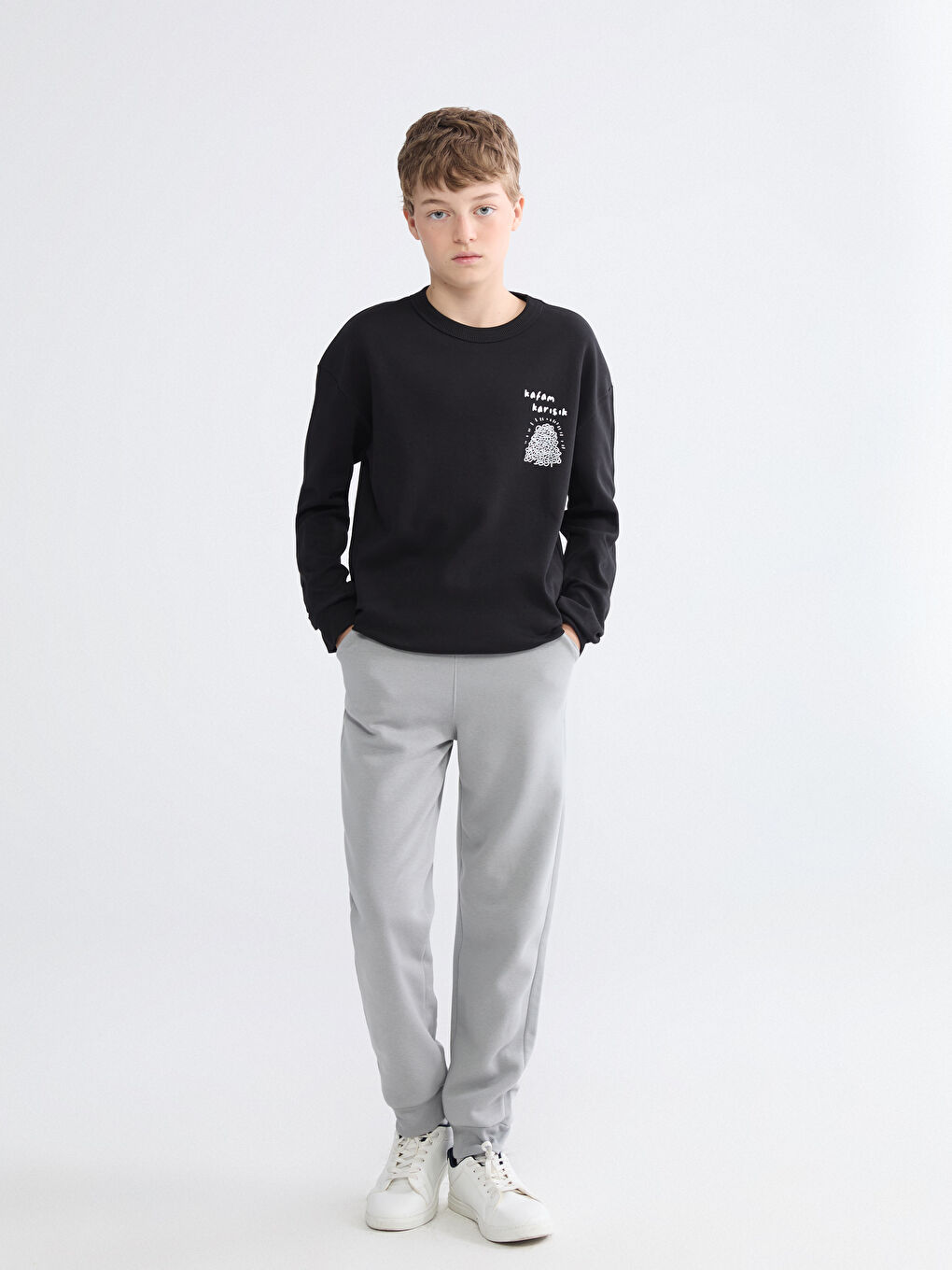 Elastic Waist Boys' Thick Jogger Sweatpants