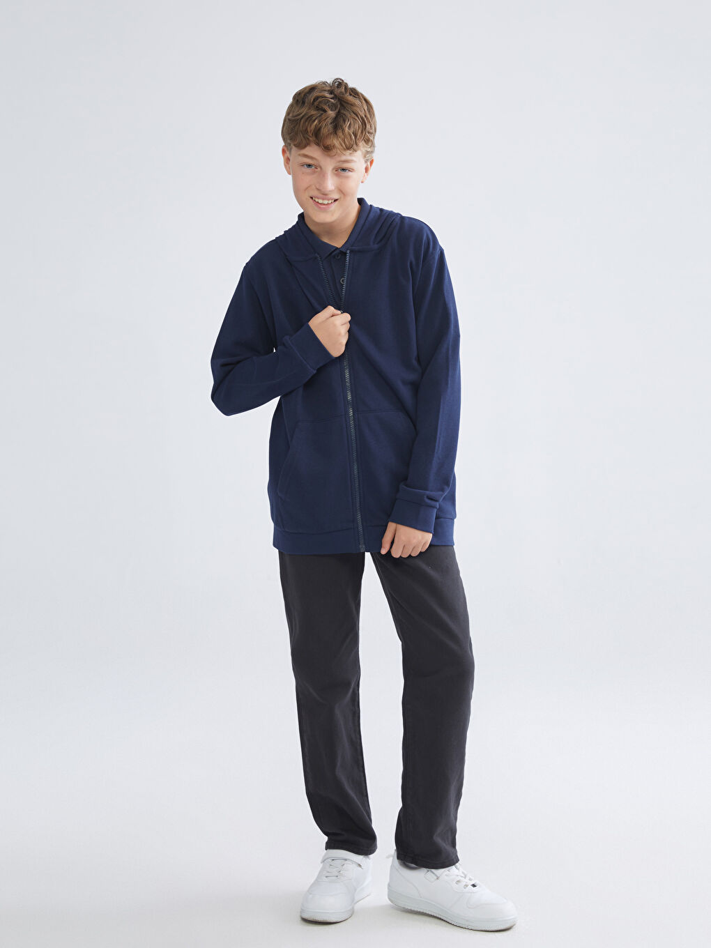 Hooded Boys' Zip-Up Sweatshirt-1