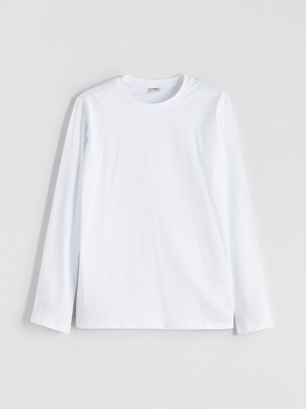 Beyaz Bisiklet Yaka Basic Erkek Çocuk Tişört