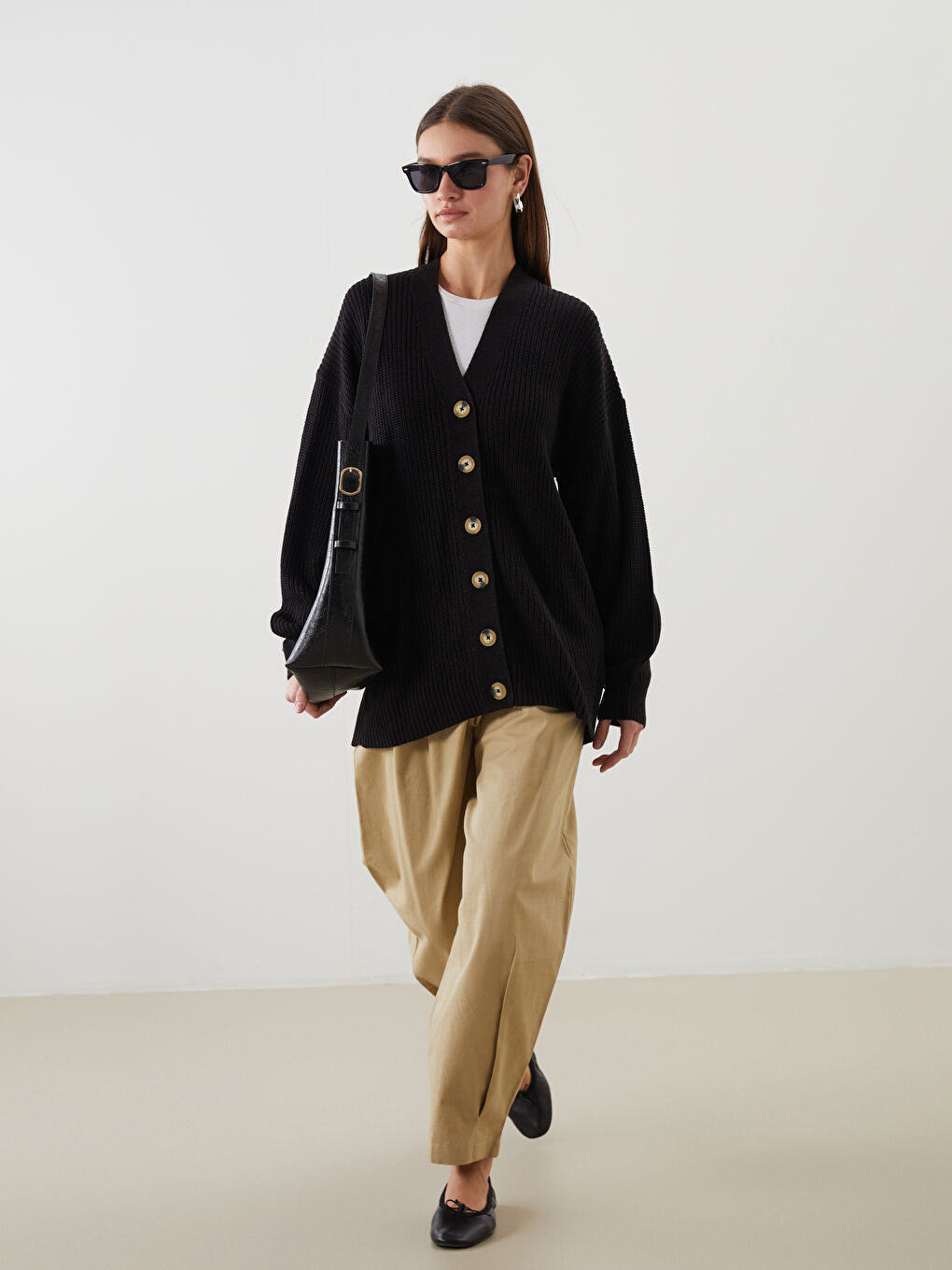 V Neck Women's Knitwear Cardigan-1