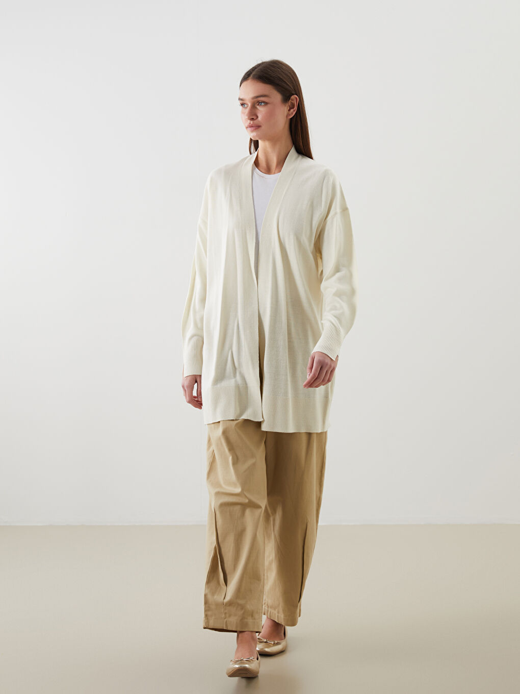 LCW Modest Shawl Collar Women's Knitwear Cardigan -W50281Z8-FWM