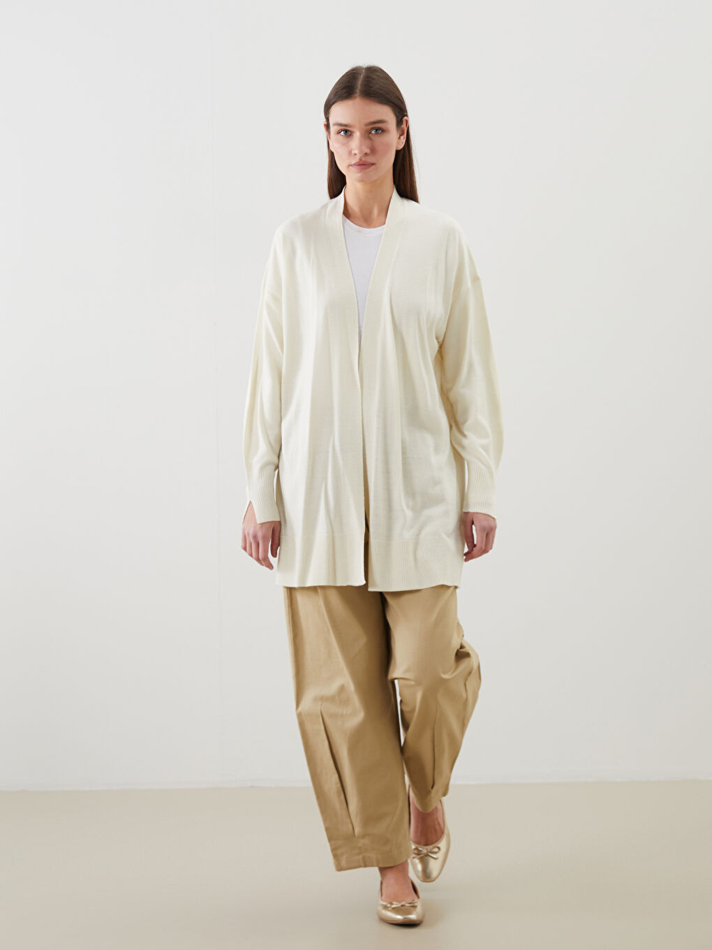 LCW Modest Shawl Collar Women's Knitwear Cardigan -W50281Z8-FWM