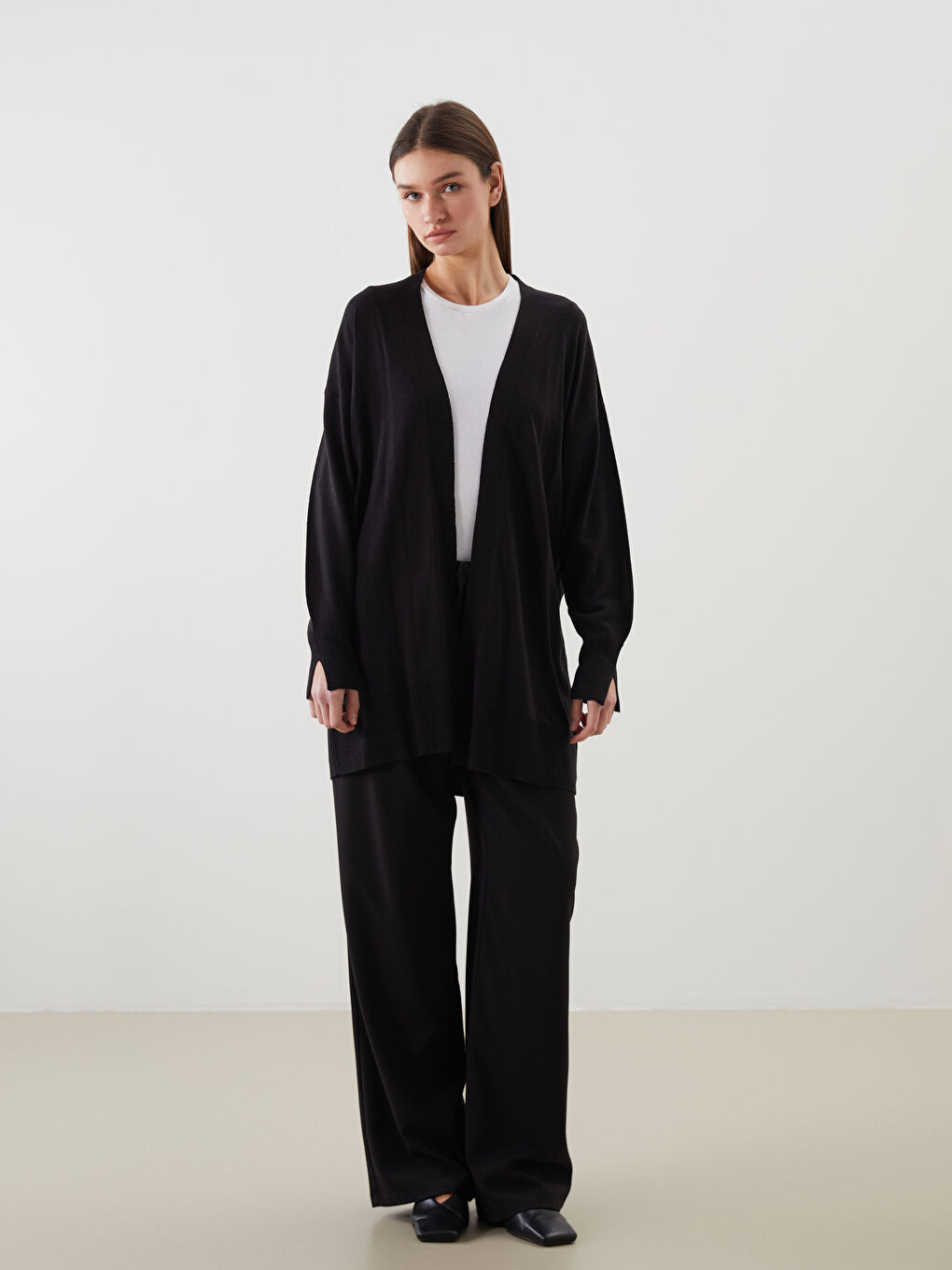 LCW Modest Shawl Collar Women's Knitwear Cardigan -W50281Z8-HEG