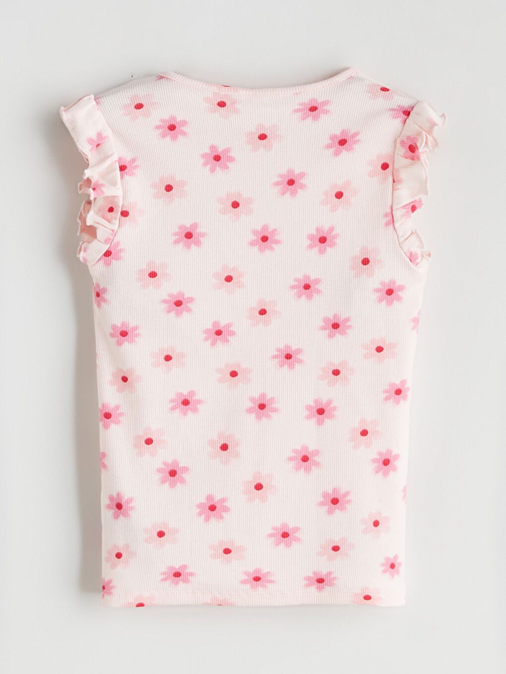 Pembe Bisiklet Yaka Çiçekli Kız Çocuk Bluz-4