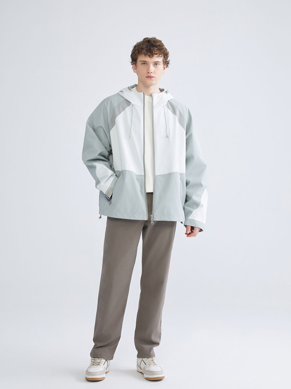 Relaxed Fit Hooded Men's Coat-1