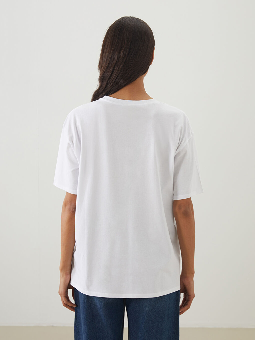 LCW Modest Crew Neck Paris Printed Women's T-Shirt -W50298Z8-Q6K