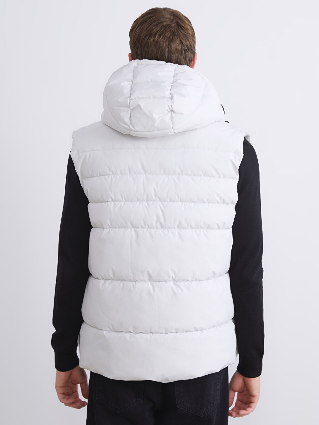 Regular Fit Hooded Men's Puffer Gilet-4