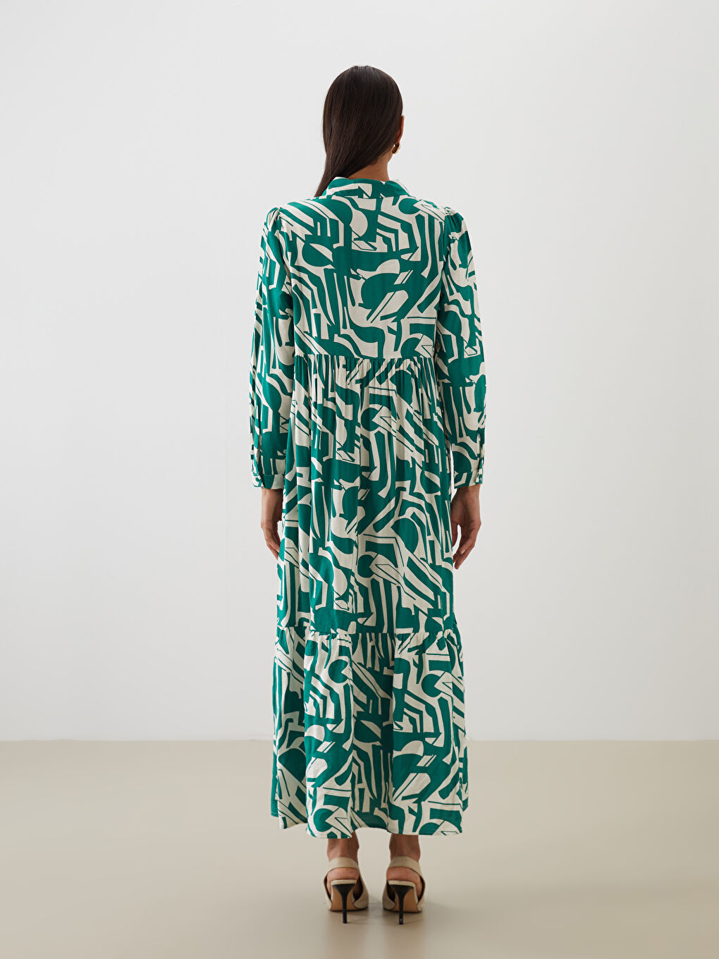 LCW Modest Woman GREEN Dress -W50304Z8-LRR