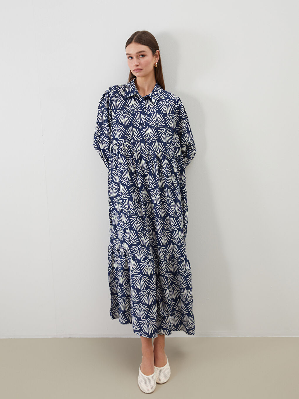 LCW Modest Woman NAVY Dress -W50304Z8-LSH