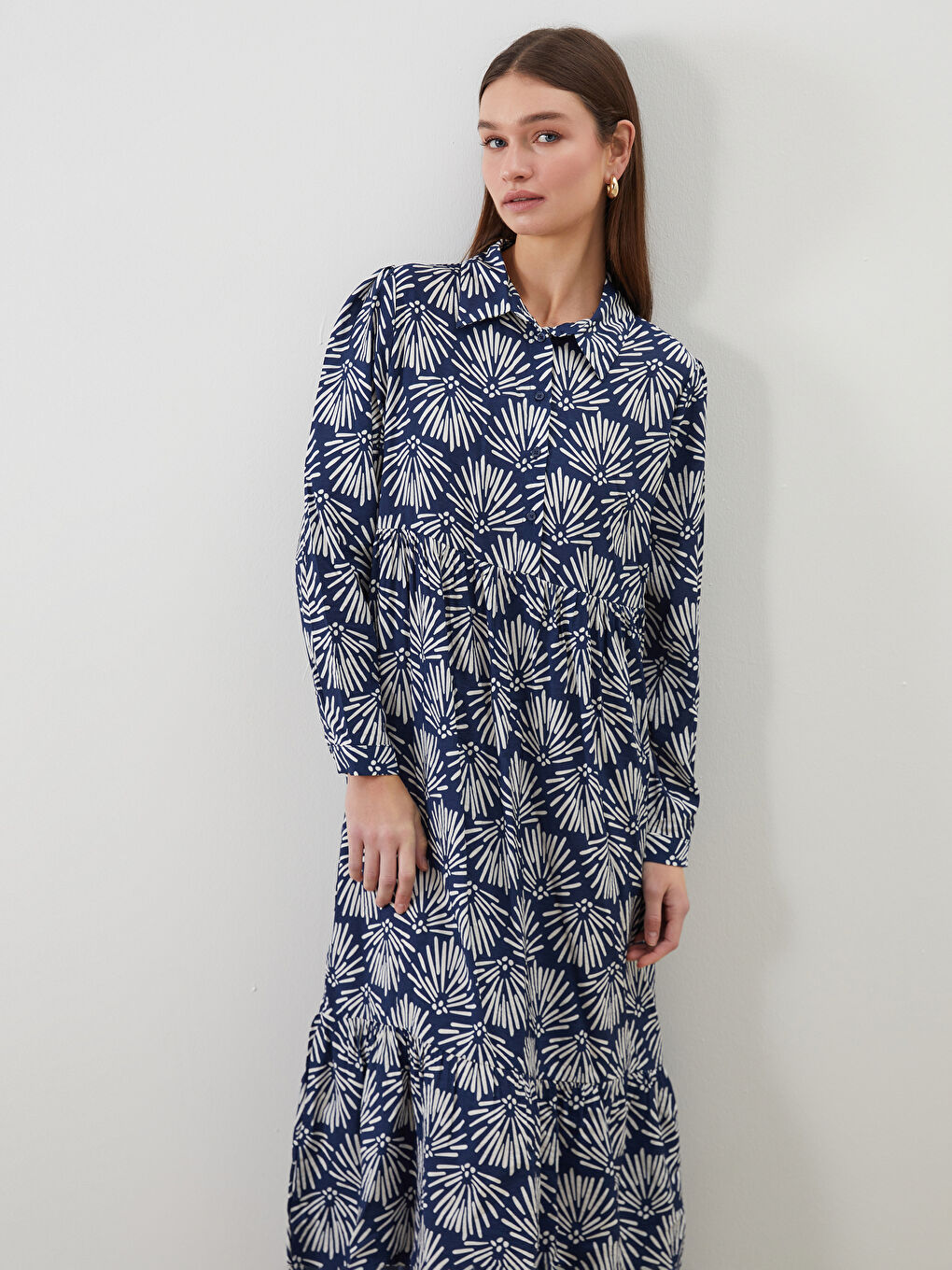 LCW Modest Woman NAVY Dress -W50304Z8-LSH