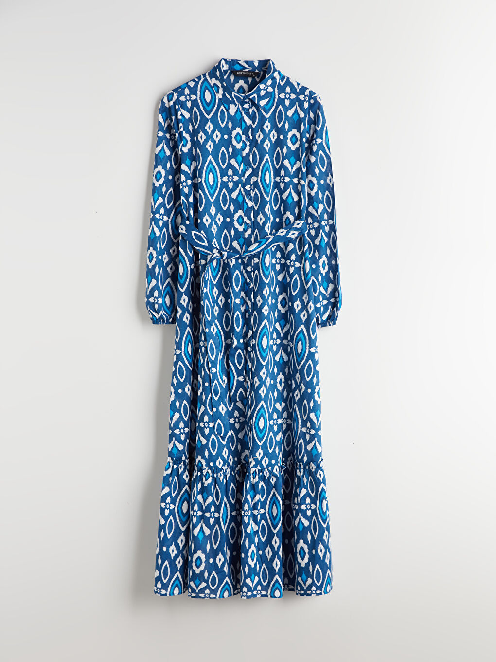 LCW Modest Woman BLUE Shirt Dress -W50323Z8-LQQ