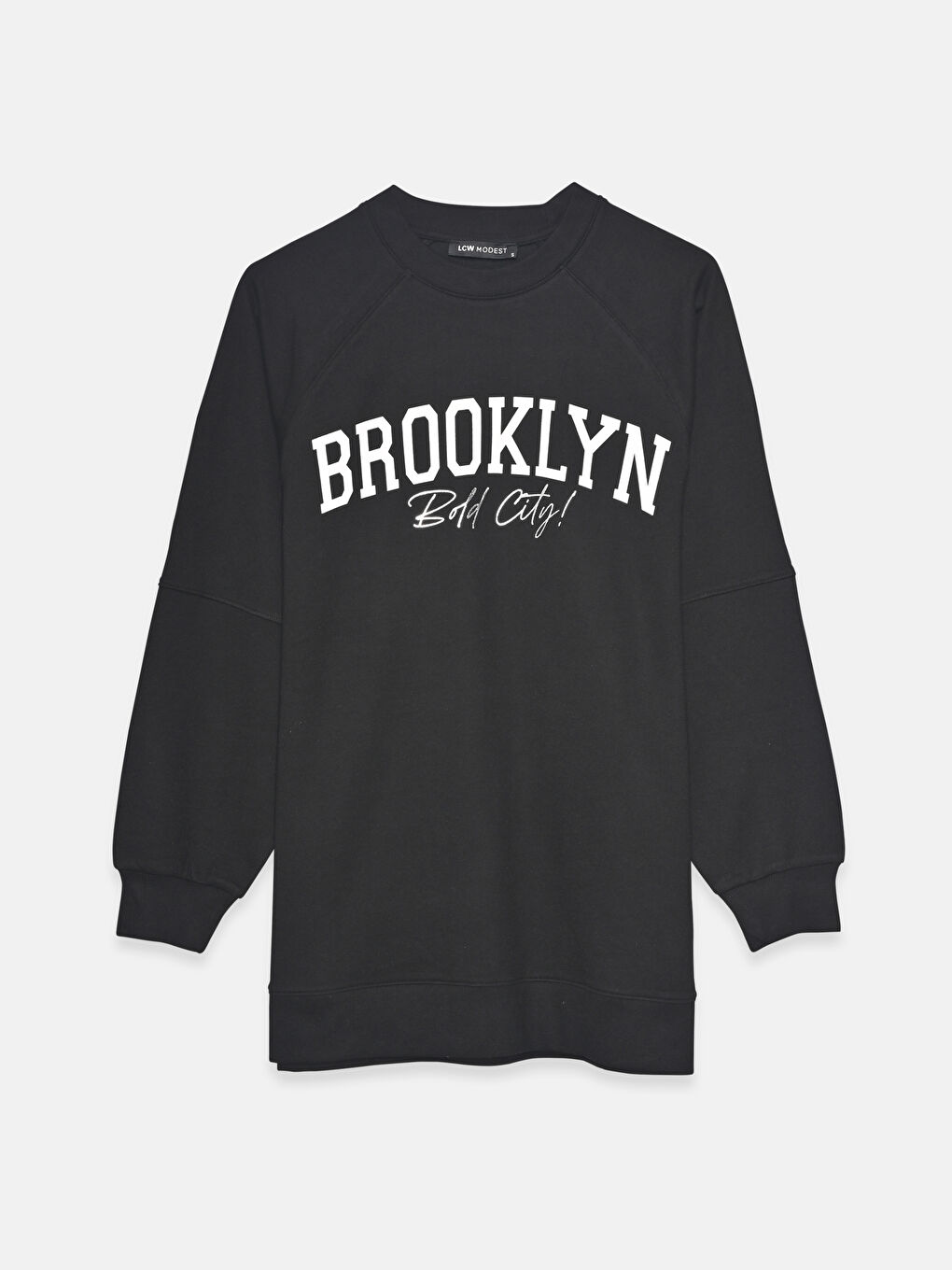 Crew Neck Printed Women's Sweatshirt Tunic