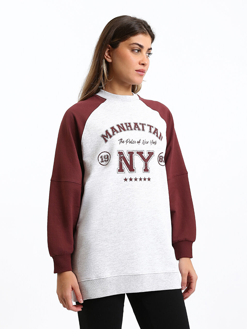 Printed Oversize Women's Sweatshirt Tunic-3