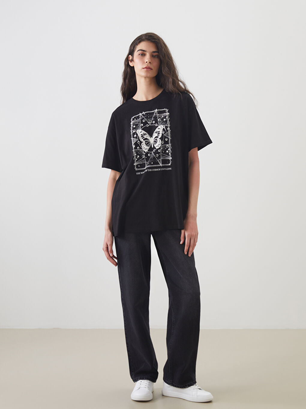 LCW Modest Crew Neck Printed Women's T-Shirt -W50327Z8-CVL