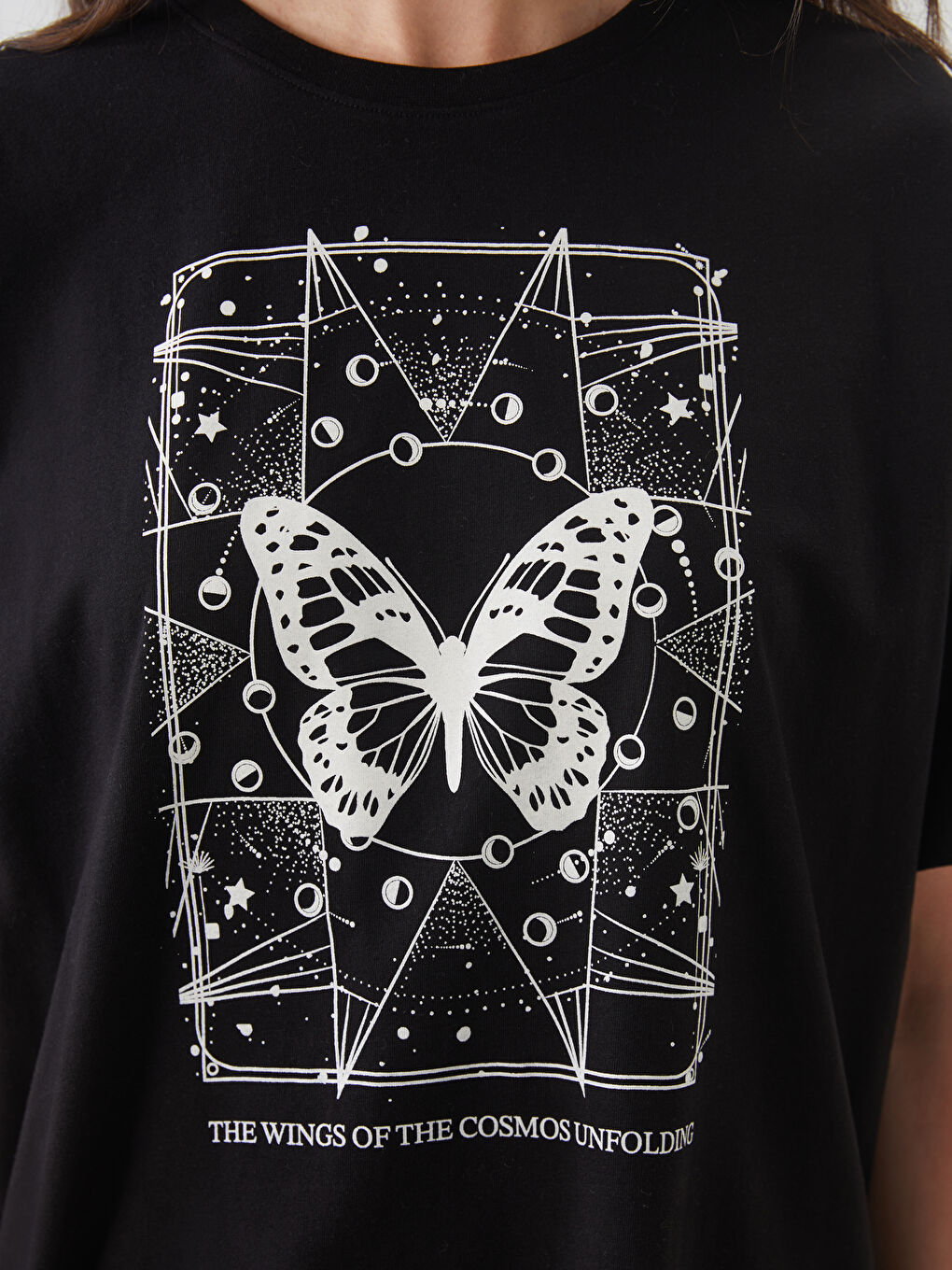 LCW Modest Crew Neck Printed Women's T-Shirt -W50327Z8-CVL