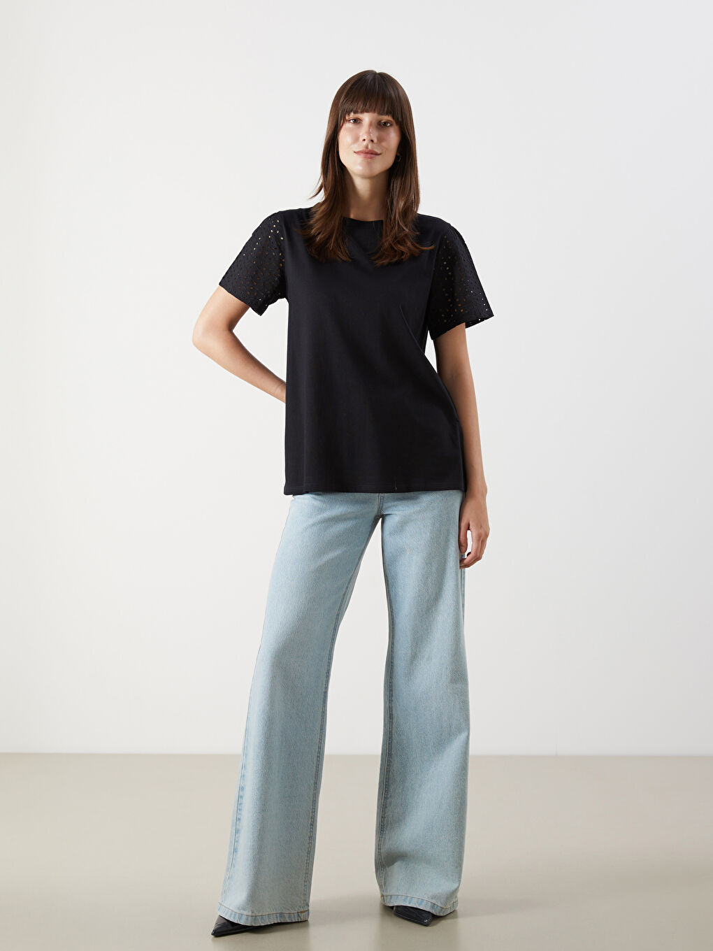 LCW Comfort Woman BLACK T-Shirt -W50331Z8-CVL