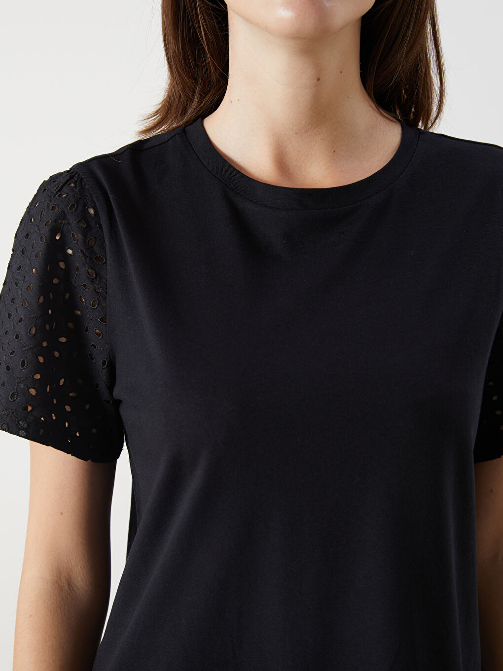 LCW Comfort Woman BLACK T-Shirt -W50331Z8-CVL