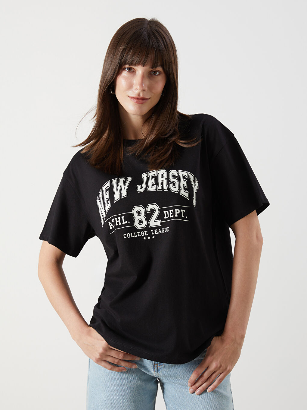 LCW Comfort Woman BLACK T-Shirt -W50332Z8-CVL