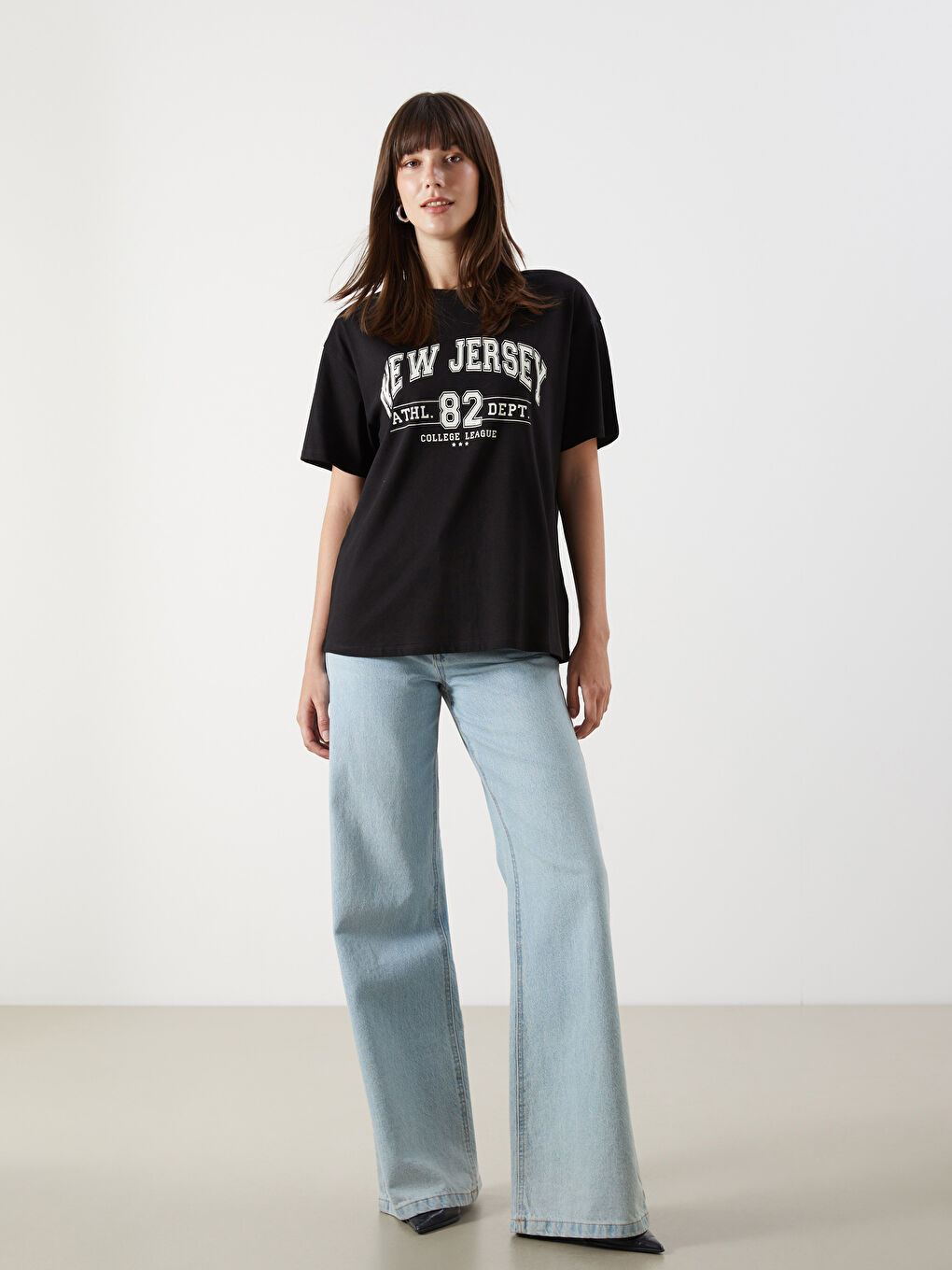 LCW Comfort Woman BLACK T-Shirt -W50332Z8-CVL