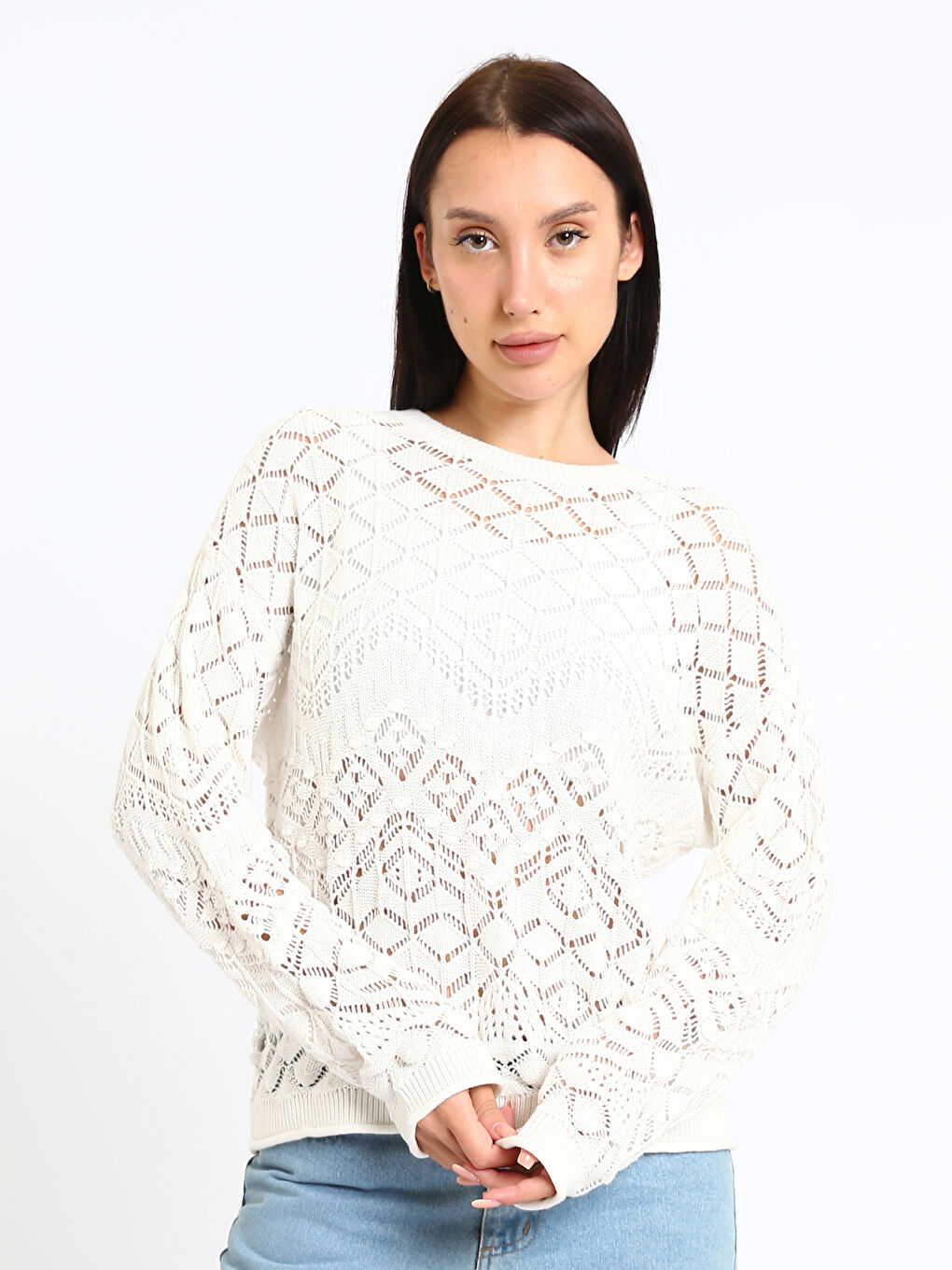 Pull-over en tricot à col rond