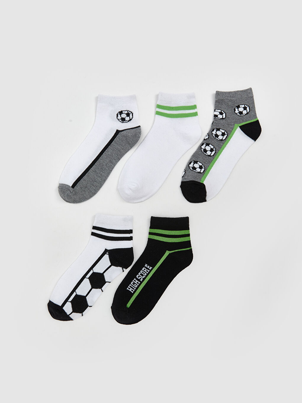 LCW Kids Patterned Boys Trainer Socks 5 Pack -W50361Z4-K00