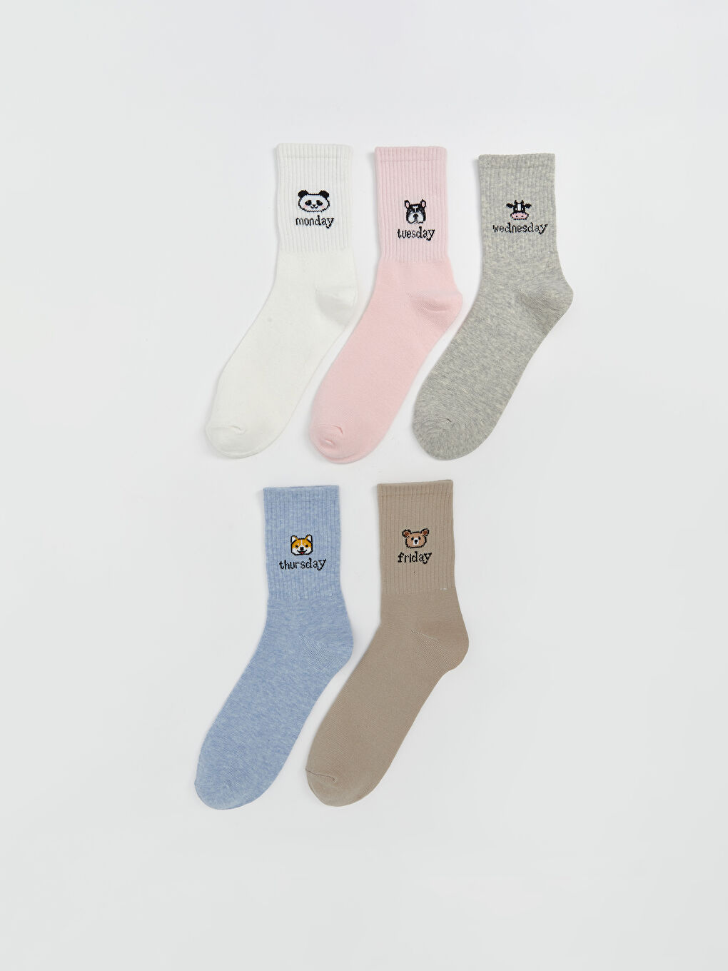 LCW DREAM Printed Women's Ankle Socks 5 Pack -W50414Z8-FDU