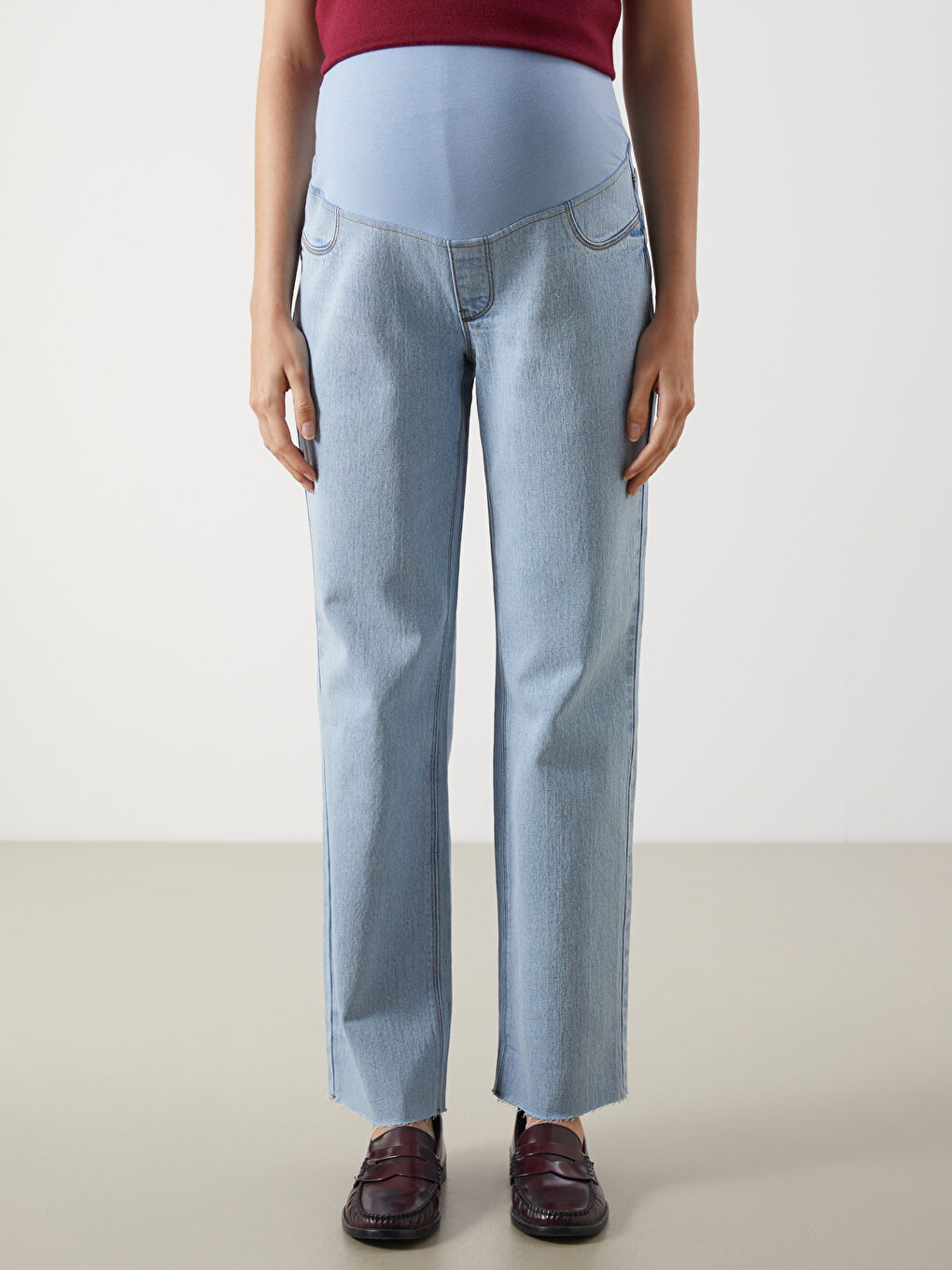 LCWAIKIKI Maternity Belly Panel Straight Fit Maternity Jeans -W50466Z8-311