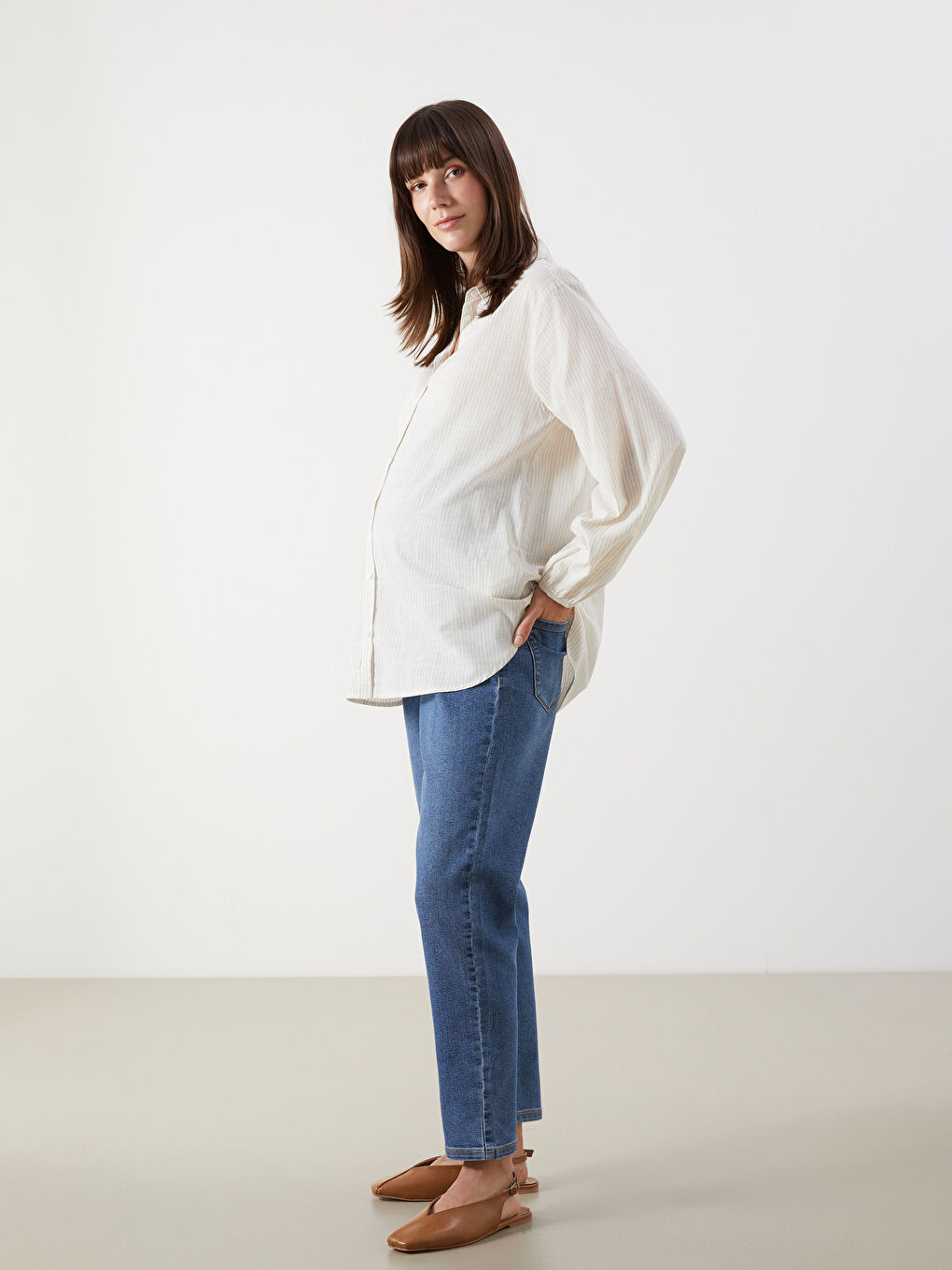 LCWAIKIKI Maternity Belly Panel Mom Fit Maternity Jeans -W50468Z8-507