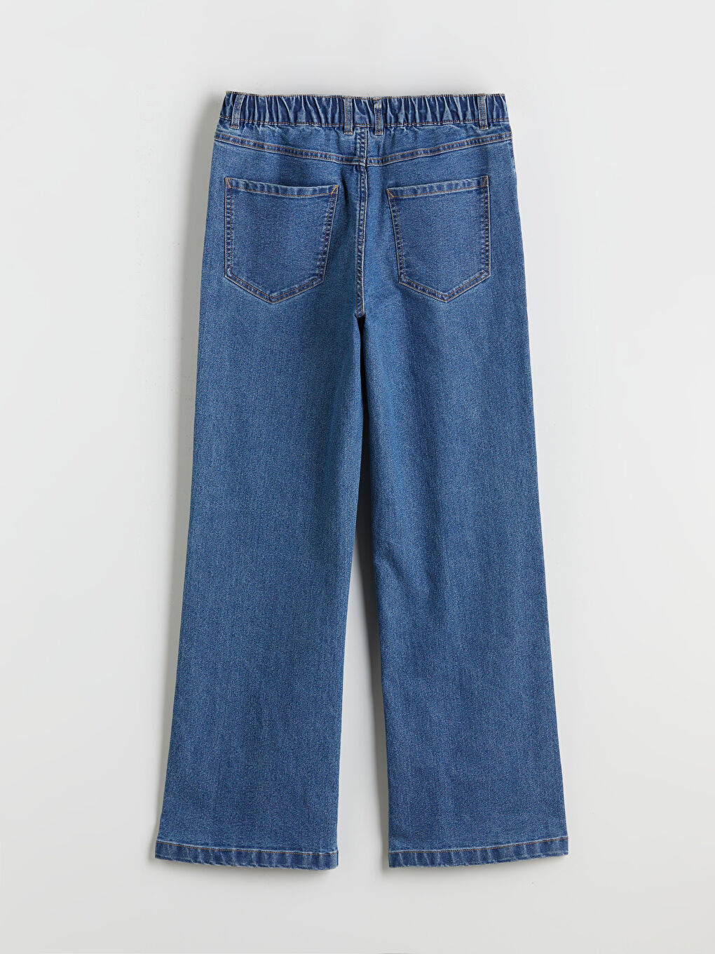 Elastic Waist Wide Leg Women's Jeans-5