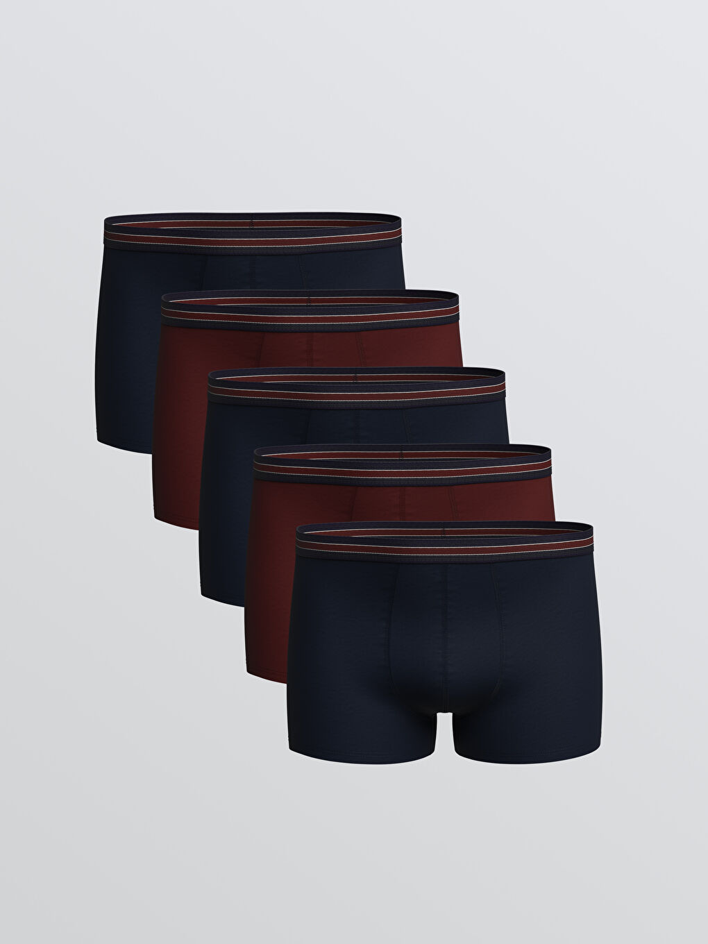LC WAIKIKI Regular Fit Cotton Stretch Men's Boxer Trunks 5 Pack -W50500Z8-HMS