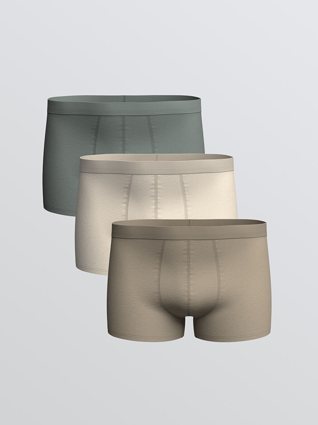 Bej Rahat Kalıp Pamuklu Esnek Erkek Boxer 3'lü