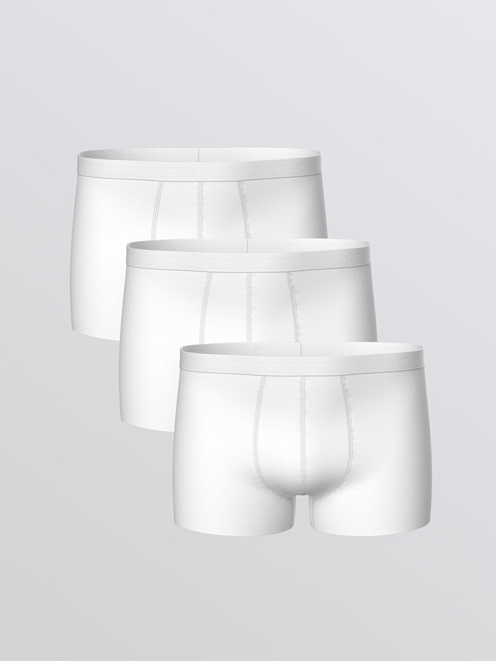 Beyaz Standart Kalıp Pamuklu Esnek Erkek Boxer 3'lü