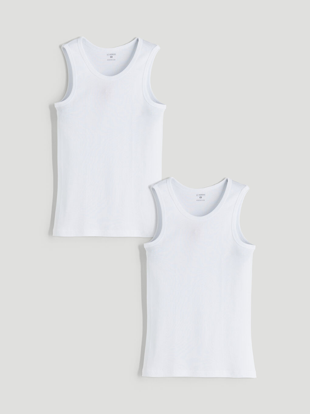LC WAIKIKI U Neck Jersey Men's Vest 2 Pack -W50547Z8-VC4