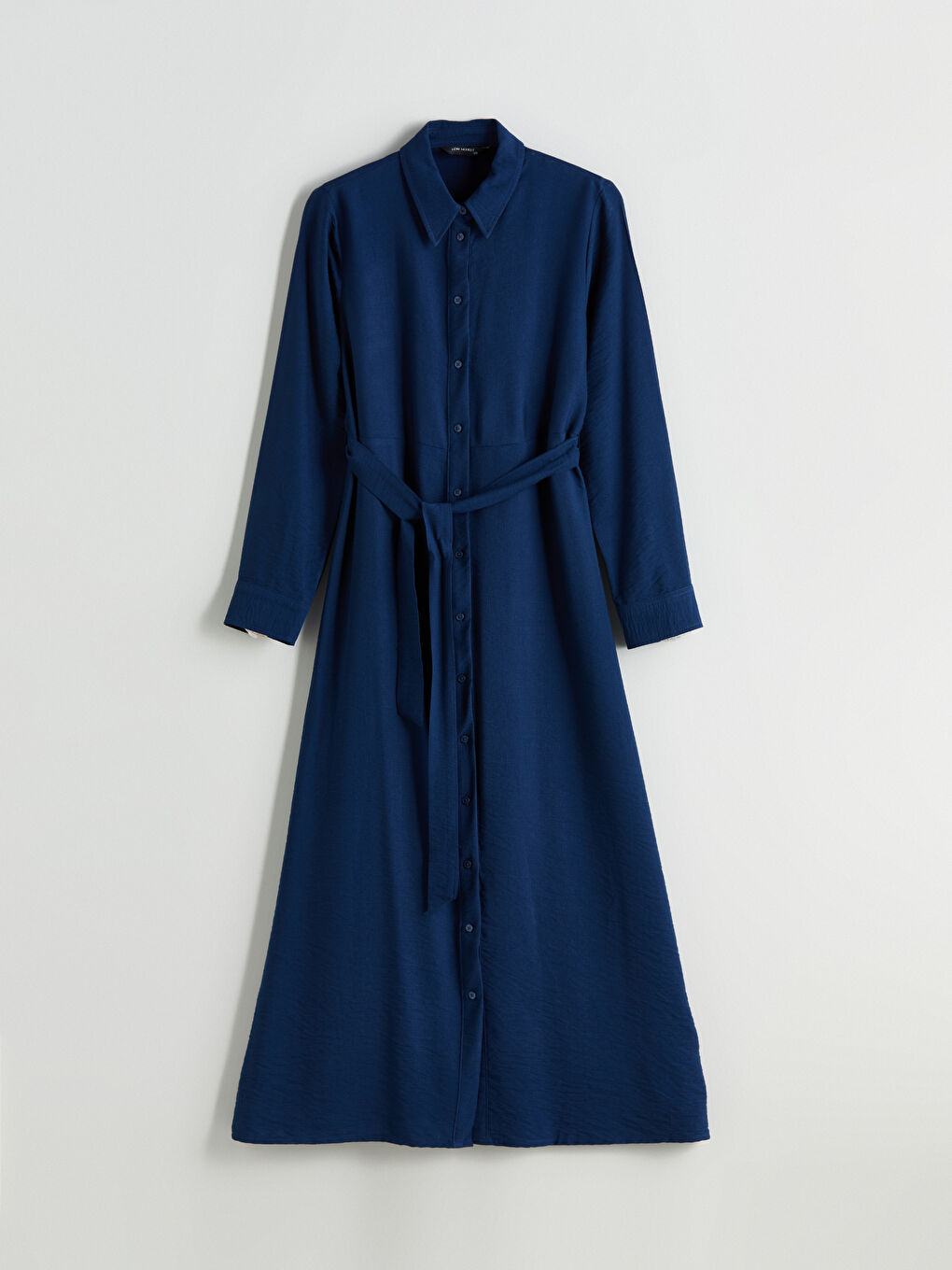 LCW Modest Belted Shirt Dress -W50561Z8-Z5N