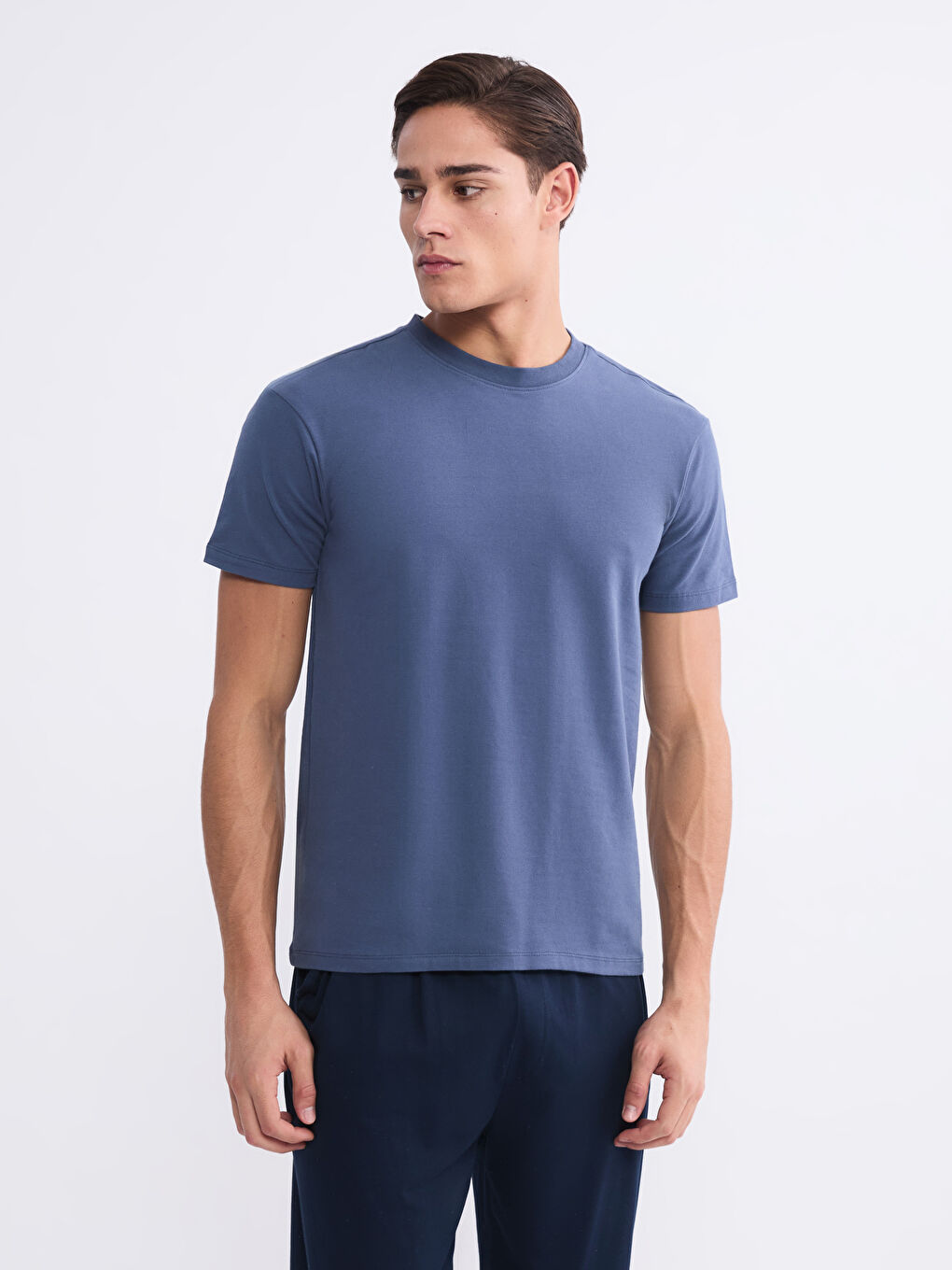 İndigo Bisiklet Yaka Kısa Kollu Erkek Atlet-1