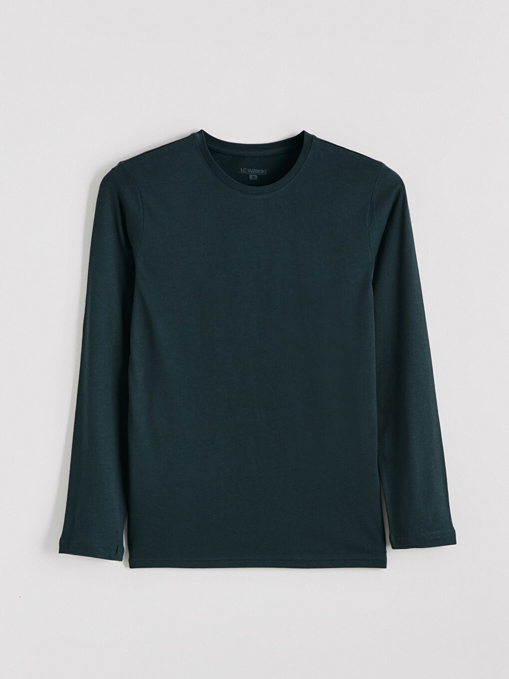 Yeşil Bisiklet Yaka Uzun Kollu Erkek Atlet-4