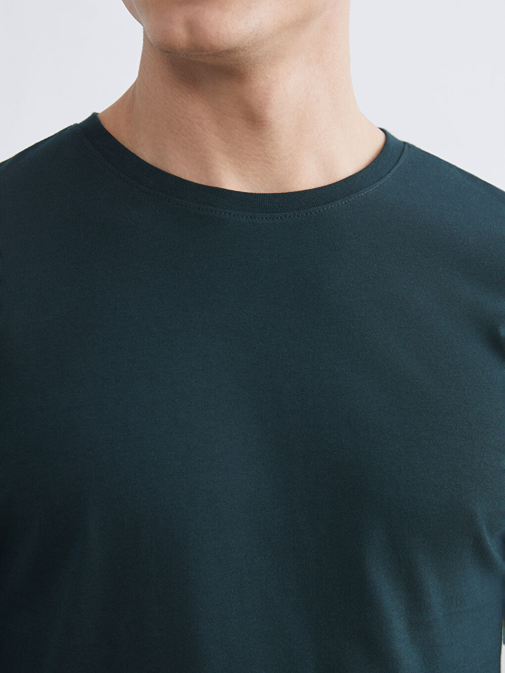 Yeşil Bisiklet Yaka Uzun Kollu Erkek Atlet-2